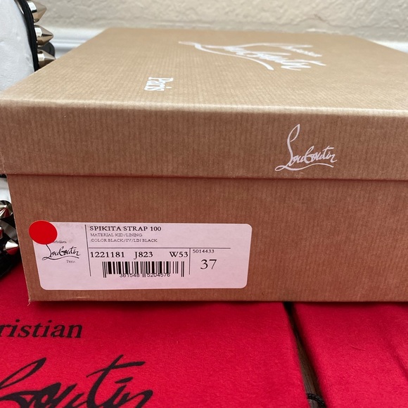 DS CHRISTIAN LOUBOUTIN SPIKITA STRAP 100 size 37 (6.5 US) black - Picture 9 of 9